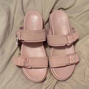 Capelli of New York Blush Double Strap Sandals